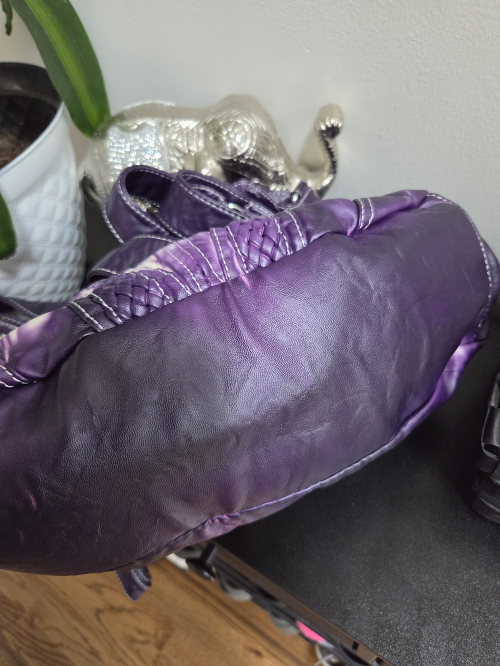 Angel Kiss Large Purple Purse Shoulder Bag Hobo Tote Purse Mutipocket - Picture 6 of 8